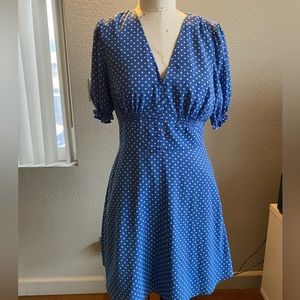 Kate Spade size 8 blue polka dot dress vintage